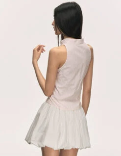 Pinstripe Sleeveless Collared Button-Up Top -Modern Wear Shop 2711aa5687bb5bfde7ca7d2c1fc91010