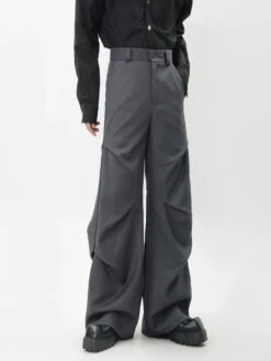 Wide-Leg Zigzag Drape High Waist Trousers -Modern Wear Shop 2715edd1d45fb129b09e658983d1868c