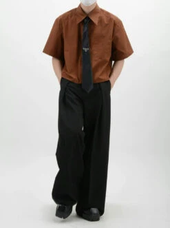 Oversized Short Sleeve Mid-Crop Shirt With Chest Pocket Detail -Modern Wear Shop 2767035eed6fe61d104848ce6955e182