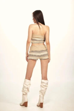 Fold Over Button Stripe Fuzzy Shorts -Modern Wear Shop 276fe15064f5569dcc3470e02ed15811