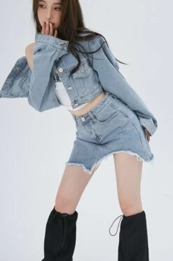 Cropped Denim Jacket And Distressed Hem Mini Skirt Two-Piece Set 17 Cropped Denim Jacket And Distressed Hem Mini Skirt Two-Piece Set -Modern Wear Shop 27aebb1d25c8de358db45921c1212d0c 1ce16c6b 378e 4ad7 950a 4eb47c07a781