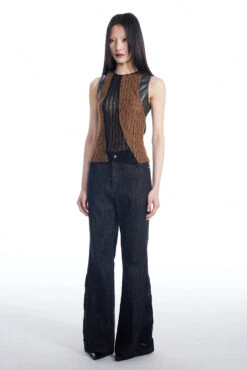 Sheer Lace Leather Patchwork Sleeveless Top -Modern Wear Shop 27cce29d4981b271f1707c2cbf4df69b