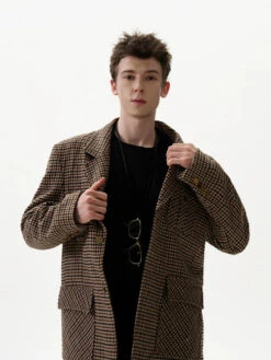 Checker Pattern Single-Breasted Blazer Jacket 16 Checker Pattern Single-Breasted Blazer Jacket -Modern Wear Shop 27e35c543611dd30d188c19ef20fe6b7