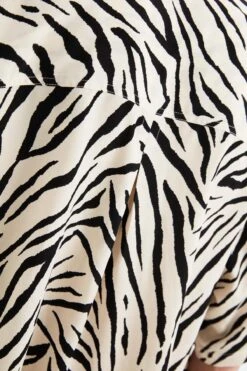 Zebra Print Short Sleeve Button Up Shirt With Chest Pocket -Modern Wear Shop 282849b3dad4b2da5e73b686ff59ea37