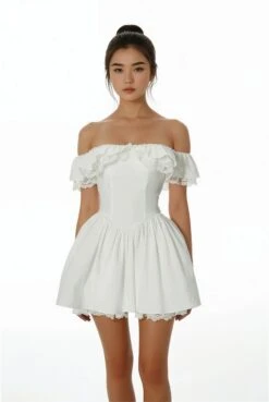 Off Shoulder Ruffle Lace Trim Corset Bodice Mini Dress -Modern Wear Shop 291e8ff0a36ffaee02e041040f388702 6e000d76 43a1 4eb8 b589 ec202940d08a