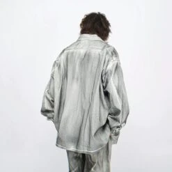 Stone Wash Button-Up Faded Denim Overshirt -Modern Wear Shop 2961829e3f1ad2a84ab023cba766ed89