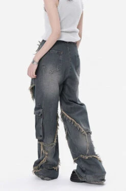 Distressed Star Patchwork Wide Leg Jeans -Modern Wear Shop 299a2da7e35224d4dd28c0cb18db6e91