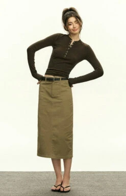 Ribbed Long Sleeve O-Neck Henley Top 34 Ribbed Long Sleeve O-Neck Henley Top -Modern Wear Shop 29bf5eca227930219cbc7db45a9d0b44