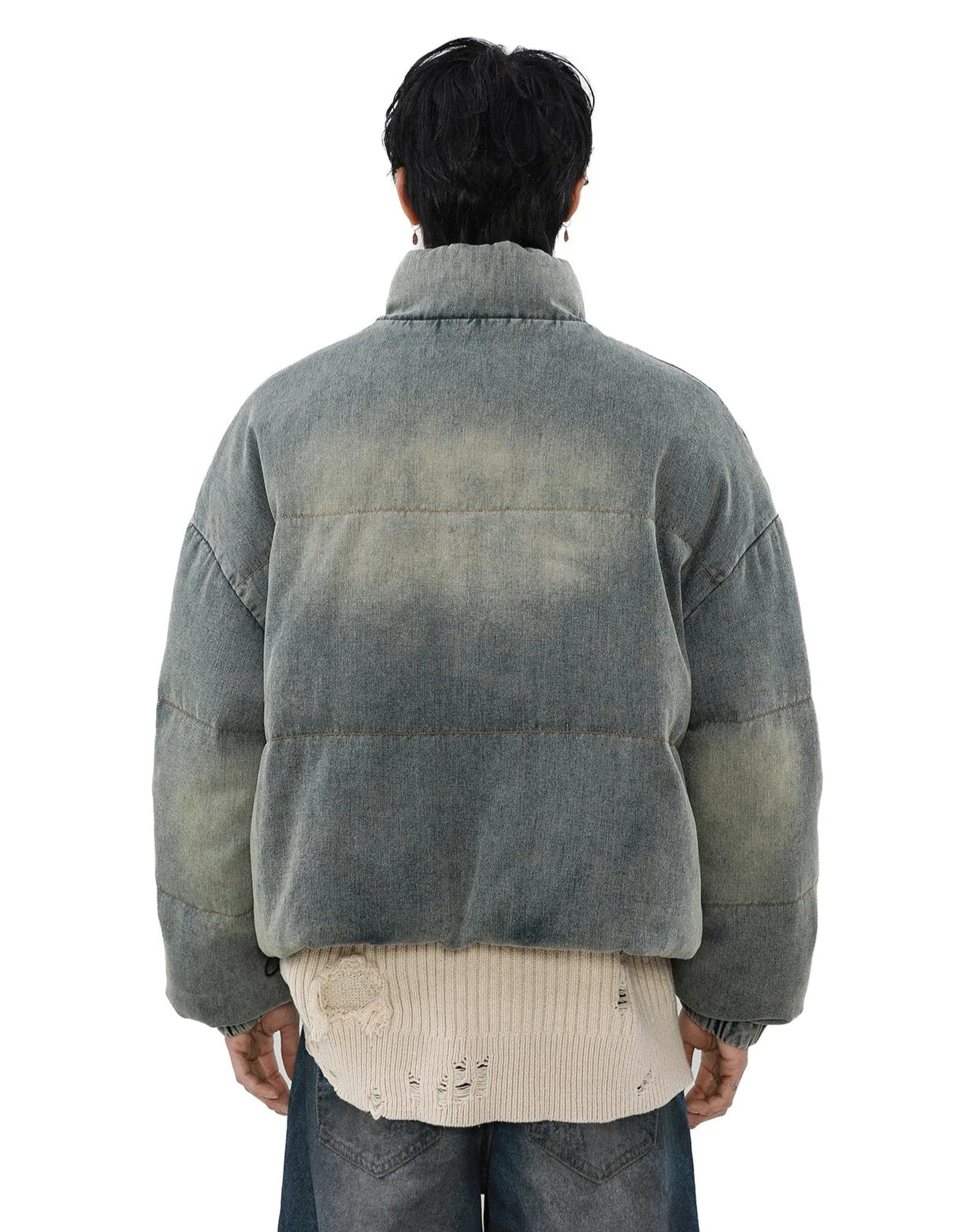 Sandlbast Denim Puffer Mid Crop Jacket 6 Sandlbast Denim Puffer Mid Crop Jacket - Image 6