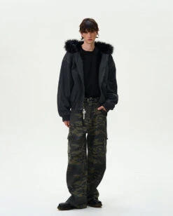 Contrast Stitch Oversized Faux Fur Hooded Bomber Jacket -Modern Wear Shop 29db6abf2a37f3eb1be86a3ea381516b