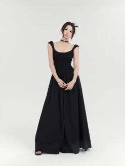 Sleeveless Vintage Square Neckline Maxi Dress -Modern Wear Shop 2ab3906e9d80d6b7f3cdf5e367ebb37f