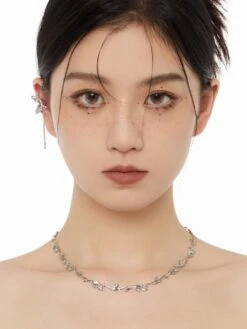 Flower Ear Cuff With Link Chain -Modern Wear Shop 2aed35ce120639a6d5223e77c1bbd510