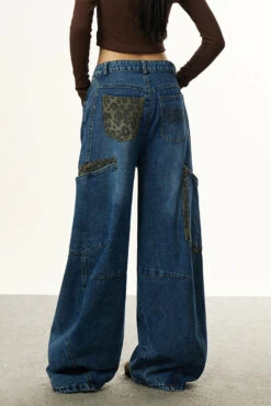 Low Waist Baggy Denim Jeans With Leopard Patchwork Details -Modern Wear Shop 2befea26422c24f7825014da3bbd66a8