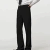 Tailored Straight Leg Semi-Flare Suit Trousers