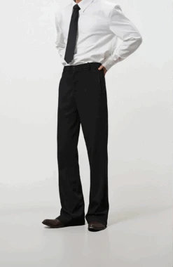Tailored Straight Leg Semi-Flare Suit Trousers