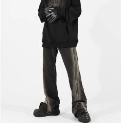 Diagonal Zip Faded Jeans -Modern Wear Shop 2ca44bd569b3fe7f09158a1d92e29819