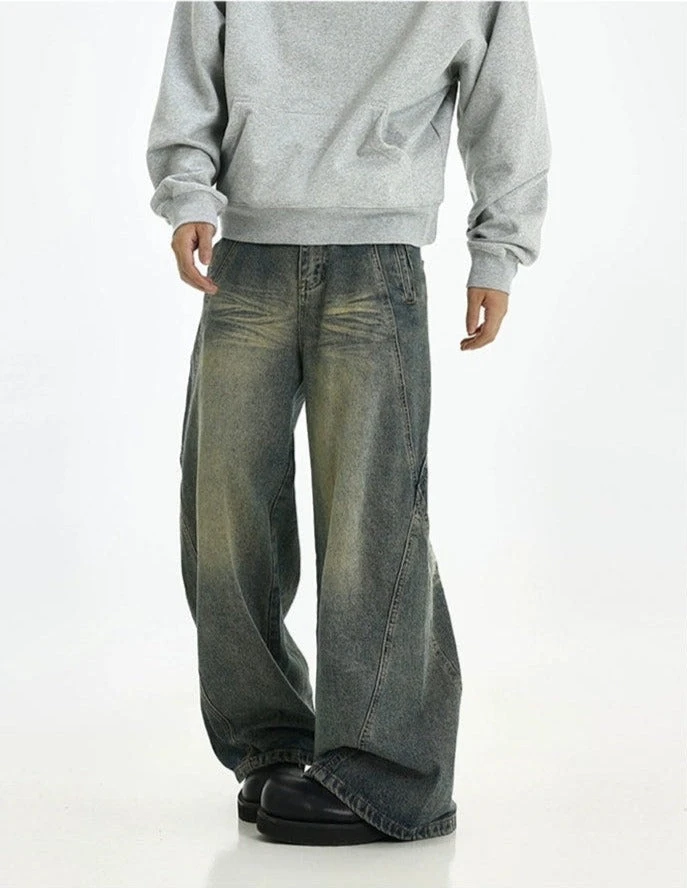 Vintage Wash Straight Leg Denim Jeans 6 Vintage Wash Straight Leg Denim Jeans - Image 6