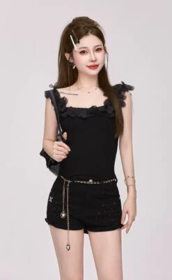 Skinny Ruffle Trim Off-Shoulder Top 18 Skinny Ruffle Trim Off-Shoulder Top -Modern Wear Shop 2d1fd6bd15432424002fd738c7407669