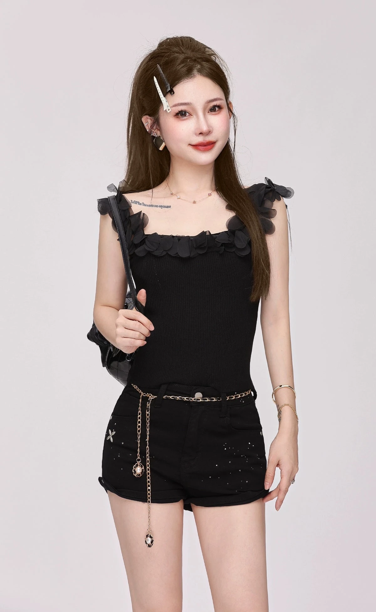 Skinny Ruffle Trim Off-Shoulder Top 8 Skinny Ruffle Trim Off-Shoulder Top - Image 8