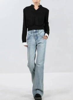 Skinny Flared Denim Jeans With Waist Stitch Detail -Modern Wear Shop 2d592bd9758114878d59ce10f7f91dd6