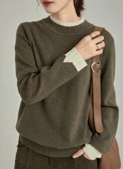 Contrast Cuff Ribbed Hem Sweater -Modern Wear Shop 2e27585efa1141b31560a4452f4156d3