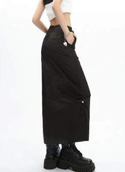 Adjustable Drawstring Midi Cargo Skirt -Modern Wear Shop 2e5cd3671d5928b0c1a99298640724ad