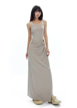Sleeveless Scoop Neck Maxi Dress With Side Slit And Cut-Out Detail -Modern Wear Shop 2eaf9a61e13e88ab5242c4dc4b0c86db