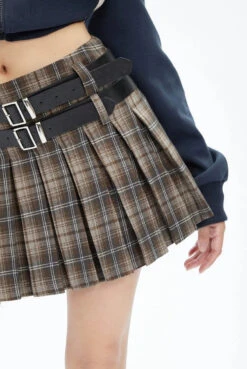 Plaid Pleated Double-Belted Mini Skirt 18 Plaid Pleated Double-Belted Mini Skirt -Modern Wear Shop 2ef1d24900e4cfaefcfbaab06e63c80e