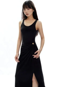 Sleeveless Scoop Neck Maxi Dress With Side Slit And Cut-Out Detail -Modern Wear Shop 2f71ac34f5ada411202ba35c1433dc91