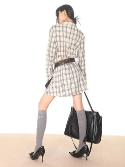 Flare Long Sleeve Pleated Mini Shirt-Dress -Modern Wear Shop 2f8f2a01c538788f2923b8fb52ad9243