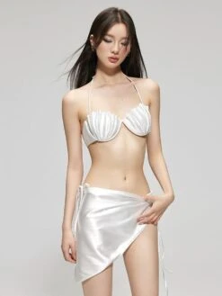 Shell Halter Bikini Set With Sarong Skirt -Modern Wear Shop 2f91ed83519b08323ab43c6afd8543c1
