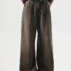 Wide-Leg Burnt Sand-Faded Denim Jeans