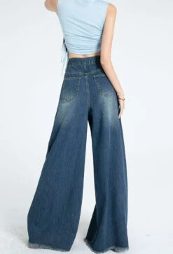 Distressed Hem Extra Wide Leg Jeans -Modern Wear Shop 30038075c8090f4c658b038261b8d086