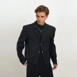 Structured Blazer With Carabiner Buckle Closures 14 Structured Blazer With Carabiner Buckle Closures -Modern Wear Shop 305630828002146a254bc59930c1f5b2