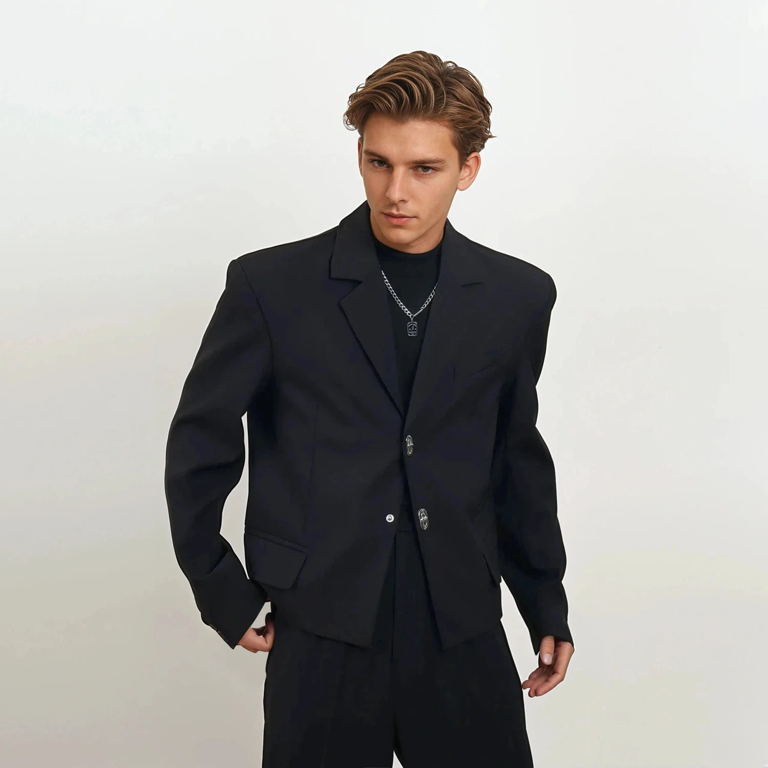 Structured Blazer With Carabiner Buckle Closures 1 Structured Blazer With Carabiner Buckle Closures