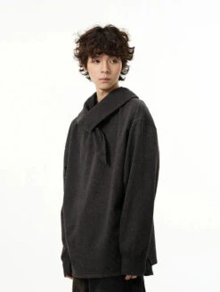 Drop Shoulder Sweatshirt With Scarf Detail -Modern Wear Shop 30689ccde55fe85dbc8d718d9f3e033a