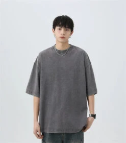 Oversized Acid Wash Tee With Drop Shoulders -Modern Wear Shop 309eecf01550444b826ddc295a6354c8