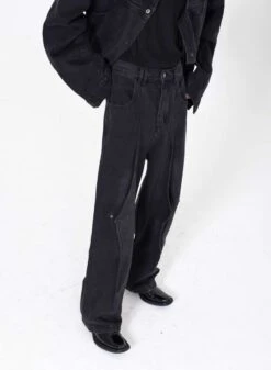 Slim Button Flap Layered Abstract Jeans -Modern Wear Shop 30a712dba1c7fa3f684ab19983859e43