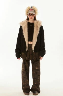 Faux Fur Lined Elastic Hem Hooded Jacket -Modern Wear Shop 30cb25d90efc0e95613f0b1c2929f5d6