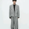 Boxy Low-Lapel Double-Breasted Relaxed Suit Set