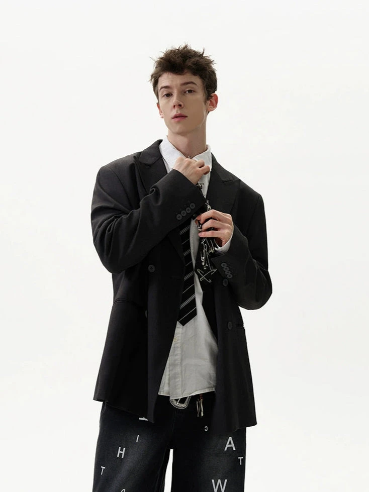 Oversized Classic Double-Breasted Blazer Suit 6 Oversized Classic Double-Breasted Blazer Suit - Image 6