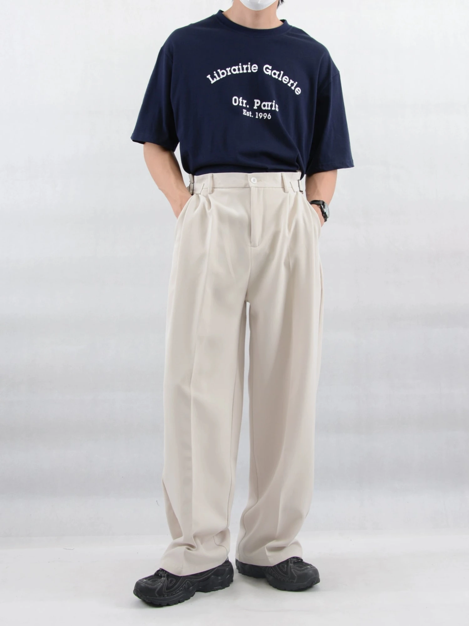 Wide Leg Pleated Trousers With Buckle Detail 2 Wide Leg Pleated Trousers With Buckle Detail - Image 2