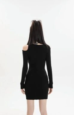 Asymmetric Collar Long Sleeve Bodycon Mini Dress 20 Asymmetric Collar Long Sleeve Bodycon Mini Dress -Modern Wear Shop 32ec9c079e5bdf9271611bba8ed5509b