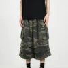 Camouflage Flare Cargo Capri Shorts