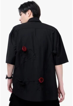 Short Sleeve Shirt With Sculpted Rosette Embellishments -Modern Wear Shop 331b0ea2807d108783f3e978680eb858