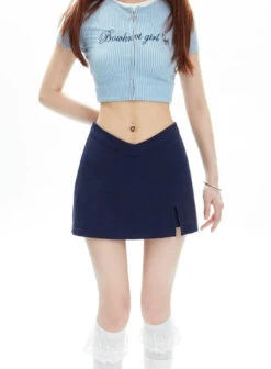 Asymmetric V-Cut Mini Skirt With Side Slit 38 Asymmetric V-Cut Mini Skirt With Side Slit -Modern Wear Shop 33849002c7f6f5f5af4cfea11ad0197d