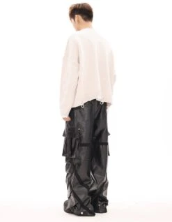 Oversized Cargo Pocket Faux Leather Pants -Modern Wear Shop 33a58d0bfab6896bb28dca1577f58135