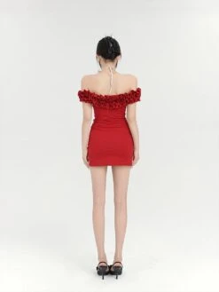 Off-Shoulder Ruffle Trim Bodycon Mini Dress -Modern Wear Shop 33bb8cfb4a57ceed9996ef416bbe5ecd