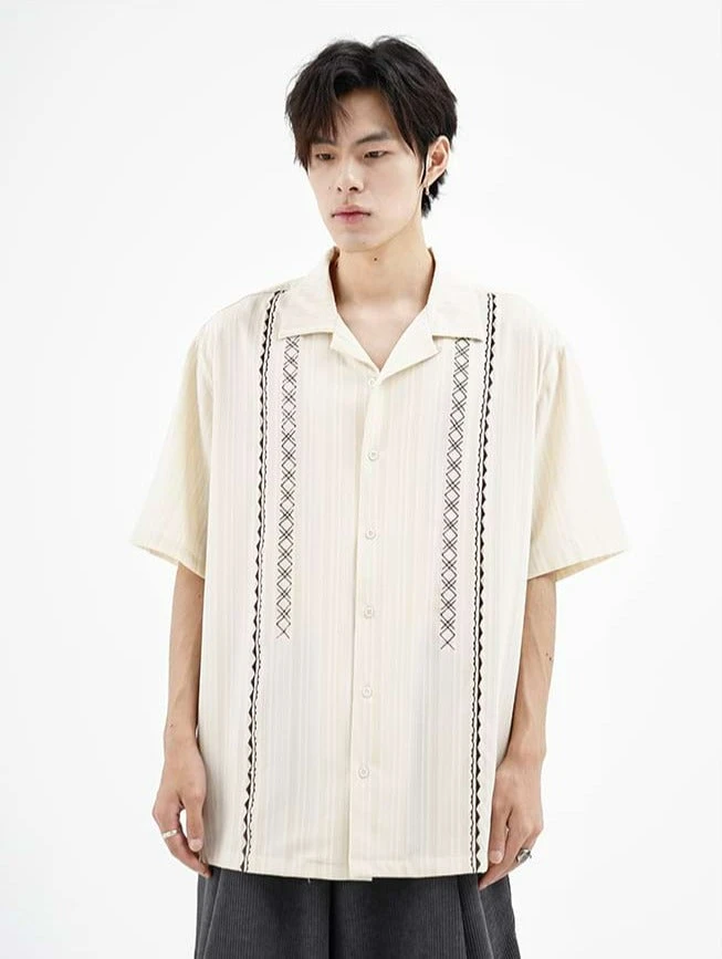 Stripe Aztec Pattern Button Shirt 1 Stripe Aztec Pattern Button Shirt