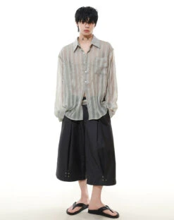 Sheer Striped Button-Up Long Sleeve Shirt With Chest Pocket 11 Sheer Striped Button-Up Long Sleeve Shirt With Chest Pocket -Modern Wear Shop 33f9d2cf41ccf43470174c9fc3e0dea0